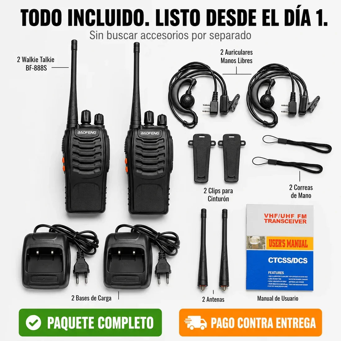 Kit 2 Radios Walkie Talkie Recargables RadioLink PRO™ [HABLA HASTA 8KM]